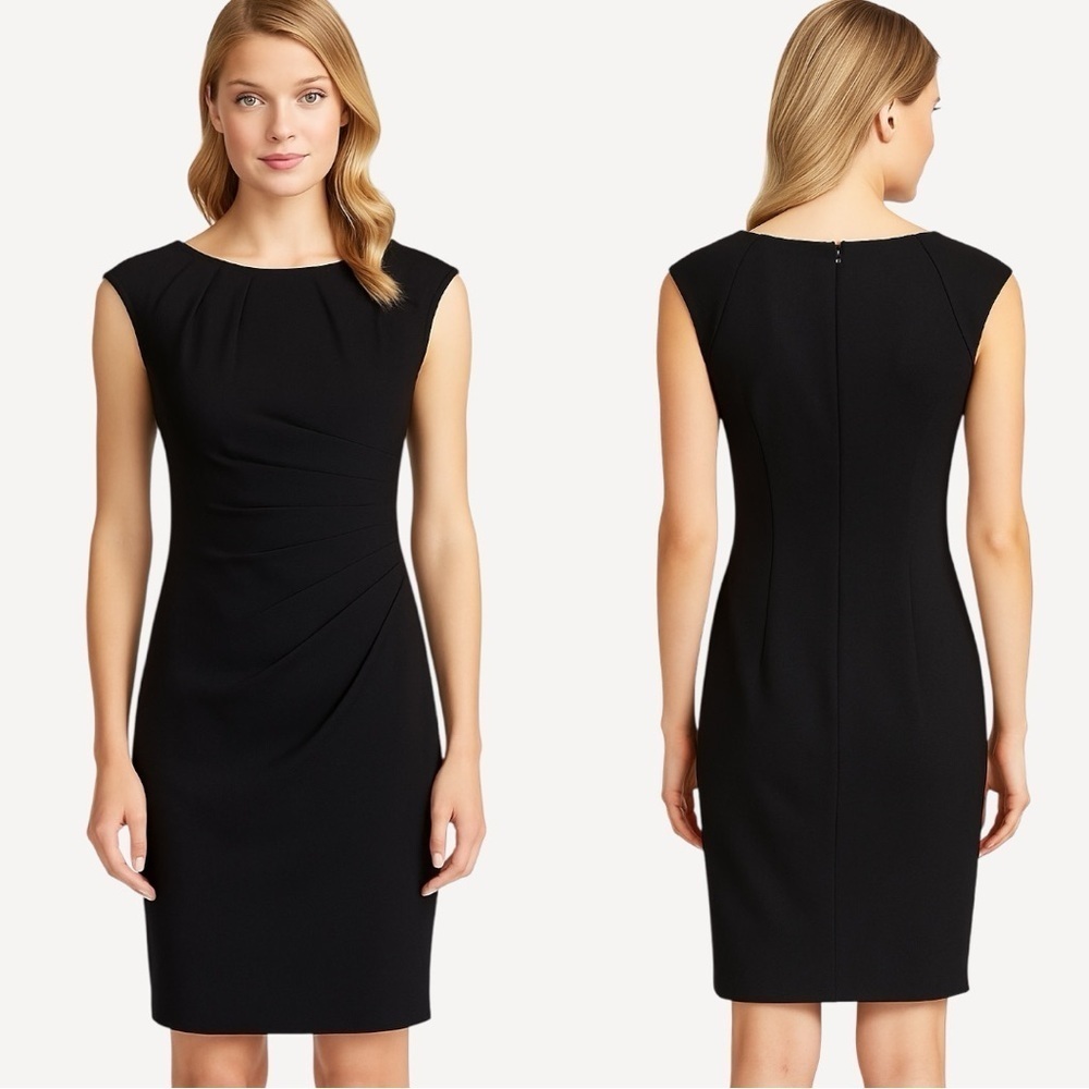 Kobi Halperin Classic Ruched Sleeveless Sheath Dress - Black - Size 2
